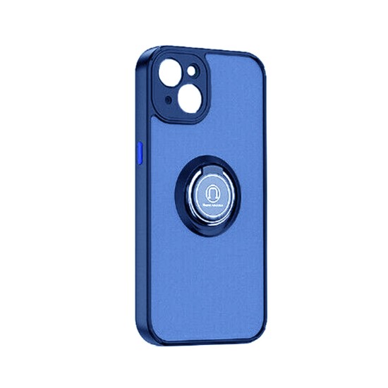 Capa com Anel de Suporte para Apple iPhone 15 Azul Fumado